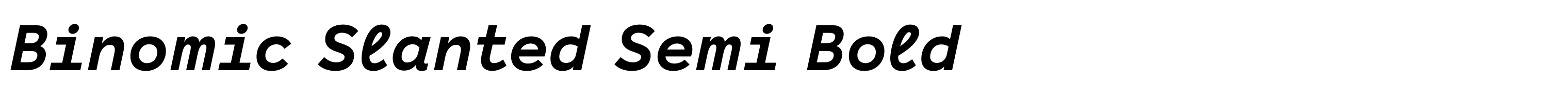 Binomic Slanted Semi Bold